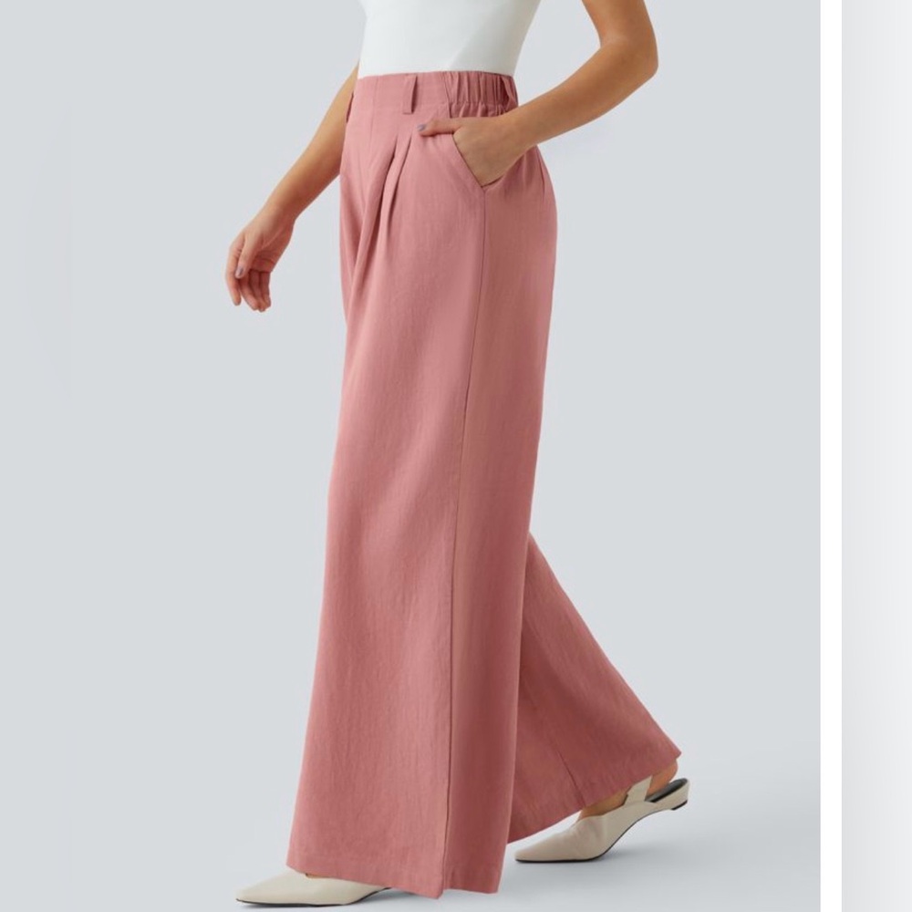 Halara High Waisted Pocket Wide Leg Flowy Solid Palazzo NWT Size L - Picture 3 of 12
